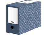Archivschachtel BANKERS BOX® Décor, FSC®-zertifizierter Karton, B 150 x T 345 x H 253 mm, für DIN A4 Formate, schieferblau, 5 Stück