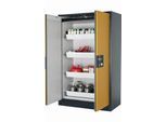 Sicherheitsschrank Typ 90 asecos Q-PEGASUS-90, Flügeltüren mit Schließ-Automatik, Einhandbedienung, Front Sicherheitsgelb, B 1193 x T 615 x H 1953 mm