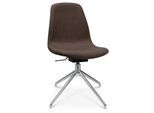 Konferenzsessel Topstar Sitness Life 1.1, dreh-/sitzhöhenverstellbar, ohne Armlehnen, B 460 x T 390 x H 450-480 mm, 4-Fußgestell, Alu poliert & Stoff, d.braun