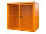 Gasflaschencontainer BAUER GFC-B M3, B 1570 x T 2425 x H 2265, für 45 Gasflaschen, feuerbeständig, abschließbar, orange