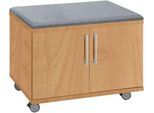 Schäfer Shop Select Rollschrank, mit Sitzfunktion, B 800 x T 450 x H 590 mm, Buche-Dekor