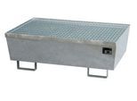 Auffangwanne BAUER AM-2, mit Gitterrost, Stahl, 225 l, B 1200 x T 800 x H 415 mm, verzinkt