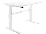 Schäfer Shop Select Schreibtisch, elektrisch höhenverstellbar, Rechteck, C-Fuß, B 1200 x T 800 x H 725-1185 mm, weiß