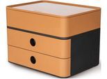 Schubladenbox HAN Allison Smart-Box Plus, 2 Schübe mit Trennwänden, Utensilienbox, stapelbar, ABS-K., caramel-brown