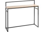 Konsole HAKU, Gesamttragkraft 20 kg, B 1000 x T 300 x H 890 mm, Stahl/Holz, schwarz/helles Eiche-Dekor