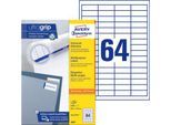 AVERY Zweckform Universal-Etiketten 3667, ultragrip, 48,5 x 16,9 mm, 3667, 6400 Stück