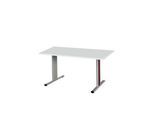 Schäfer Shop Select Besprechungstisch Planova Basic, Rechteck, T-Fuß, B 1400 x T 800 x H 717 mm, lichtgrau/weißaluminium RAL 9006
