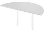 Ansatztisch, Ø 1600 mm, lichtgrau/weiß