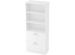 Schrank ULM, mit Hängeregistraturauszügen, 3 OH, H 2004 x B 800 x T 420 mm, weiß/weiß