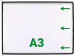 Sichttafel Tarifold DIN A3 quer, 10 St., alle Trägersysteme, Metalldrehzapfen, schwarz