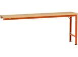 Manuflex Ansatztisch UNIVERSAL Spezial, 2000 x 800 mm, Multiplex natur, rotorange