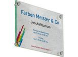 moedel Türschild GALERIE, DIN A4, Edelstahl und ESG-Glas, 4 Abstandhalter, Schraubmontage, B 210 x H 297 mm, transparent