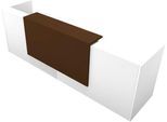 Theke Spezia, gerade, B 3260 x T 880 x H 1130 mm, weiß/Leder braun