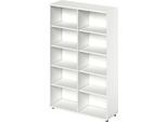 Schäfer Shop Genius Regal TETRIS WOOD, 5 OH, Höhe inkl. Gleiter, B 1200 mm, weiß