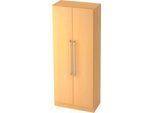 Aktenschrank TARVIS, mit Griff ohne Schloss, 5 Ordnerhöhen, B 800 x T 420 x H 2004 mm, Buche-Dekor