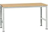 Manuflex Arbeitstisch UNIVERSAL Standard, 1750 x 1000 mm, Multiplex natur, lichtgrau