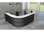 L-Theke Faro, 4-Elemente, 90° Winkel, melaminharzbeschichtet, ABS-Kanten, B 3250 x T 2320 H 1120 mm, anthrazit/anthrazit