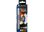 Kreidemarker STAEDTLER Lumocolor®, Rundspitze, Strichbreite 2,4 mm, für glatte Oberflächen, Flüssigkeit auf Wasserbasis, 4er-Set farbsortiert
