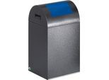 Selbstlöschende Wertstoff-Abfallsammler 40R, antiksilber/blau