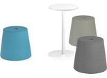 Nowy Styl Sitzhocker-Set Versi, Pouf-Set, 3 Sitzhocker inklusive Tisch, blau/dunkelgrau/hellgrau/weiß