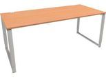 Schäfer Shop Genius Schreibtisch Modena Flex, höheneinstellbar, Rechteckform, Bügelfuß, Breite 1800 mm, Buche-Dekor