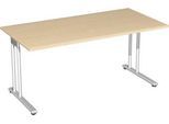 Schreibtisch PALENQUE, C-Fuß, Rechteck, B 1600 x T 800 x H 720 mm, Ahorn