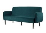 Dreisitzer Sofa meet by Paperflow LISBOA, Samtbezug grün, Fußgestell schwarz, B 1760 x T 815 x H 830 mm