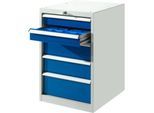 Schubladenschrank SB 5801, lichtgrau/blau
