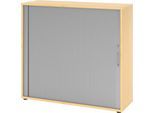 Querrollladenschrank Breno, 3 OH, abschließbar, stapelbar, B 1200 x T 400 x H 1100 mm, Spanplatte, Ahorn