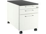 Schäfer Shop Select Rollcontainer 126, 3 Schübe, Griff eckig, weiß/graphit