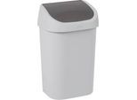 Curver Abfallbehälter Mistral, Swingdeckel, 100 % Recycling-Kunststoff, B 325 x T 253 x H 517 mm, 25 Liter, grau/anthrazit