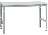 Manuflex Arbeitstisch UNIVERSAL Standard, 1500 x 1000 mm, Kunststoff lichtgrau, alusilber