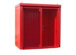 Gasflaschencontainer BAUER GFC-B M1, B 1175 x T 2120 x H 2265, für 28 Gasflaschen, feuerbeständig, abschließbar, rot