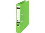 LEITZ® Ordner Recycle, DIN A4, Rückenbreite 80 mm, 180°-Hebelmechanik, Rückenschild & Griffloch, zu 100 % recycelbar, grün