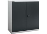 Flügeltürenschrank Schäfer Shop Select MS-i 12409, Stahlblech, B 950 x T 400 x H 1215 mm, 3 OH, Weißaluminium/Anthrazitgrau, bis 150 kg