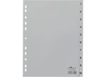 Durable Kunststoffregister, A4 hoch, Zahlen 1-10, grau