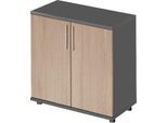 Schäfer Shop Genius Flügeltürenschrank TETRIS WOOD, 2 OH, Höhe inkl. Gleiter, B 800 mm, graphit/Eiche