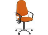 Topstar Bürostuhl POINT, Permanentmechanik, mit Armlehnen, Lendenwirbelstütze, Muldensitz, orange
