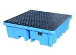PE-Auffangwanne WPA-PE 2/4, blau, Kapazität 4 x 250 L, unterfahrbar