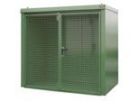 Gasflaschencontainer BAUER GFC-B M3, B 1570 x T 2425 x H 2265, für 45 Gasflaschen, feuerbeständig, abschließbar, grün