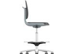 Arbeitsdrehstuhl Labsit hoch, Kunstleder, Gleiter, B 450 x T 420 x H 520 - 770 mm, anthrazit