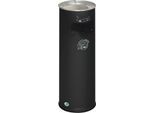 Kombi-Ascher VAR, rund, 16 l, für Innen & Außen, mit Sieb & Kantenschutz, Ø 230 x H 660 mm, Stahlblech, anthrazit
