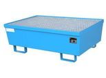 Auffangwanne BAUER AM-2, mit Gitterrost, Stahl, 225 l, B 1200 x T 800 x H 415 mm, blau