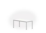 Schreibtisch NEVADA, 4-Fuß, Rechteck, Rundrohr, B 1600 x T 800 x H 740 mm, weiß/alusilber