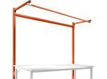 Aufbauportal m. Ausleger, Grundtisch SPEZIAL Arbeitstisch/Werkbank UNIVERSAL/PROFI, 2000 mm, rotorange