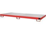Regalwanne Typ RW/GR 3300-1, mit Gitterrost, rot RAL3000