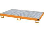 Regalwanne Typ RW/GR 2200-1, mit Gitterrost, orange RAL2000
