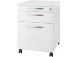 Schäfer Shop Select Rollcontainer Login, HR-Auszug+Utensilienauszug+Schublade, abschließbar, Holz, B 431 x T 580 x H 595 mm, weiß/weiß