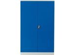 Stahlschrank, H 1950 x B 1200 x T 420 mm, lichtgrau 7035/enzianblau 5010