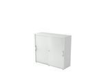 Schiebetürenschrank TARVIS, 3 Ordnerhöhen, B 1200 x T 400 x H 1100 mm, abschließ- & stapelbar, lichtgrau
